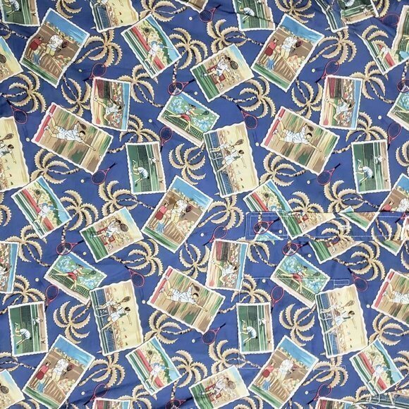 Reyn Spooner XL Tennis Players SS Single Stitch Button Front Made in Hawaii USA - Picture 2 of 6